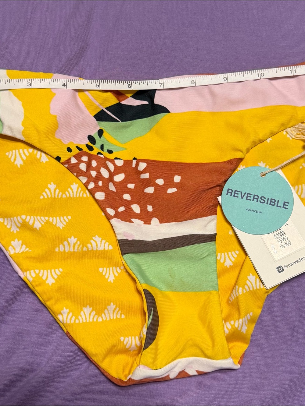 Carve Designs Yellow Multi-Color Reversible Bikini Bottom
